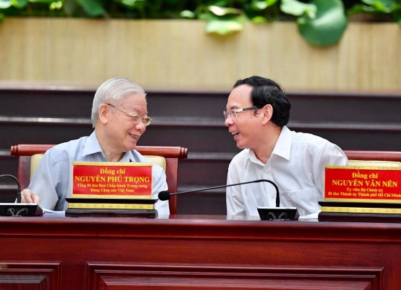 Tổng bí thư Nguyễn Phú Trọng làm việc tại TP HCM